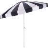 SAFAVIEH Outdoor Patio Furniture Collection – Panza 9 Ft Crank Patio Umbrella, Ivory & White Pole, Market Umbrella with Crank Lift (PAT8026A)(Navy/White)
