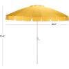 SAFAVIEH Outdoor Patio Furniture Collection – Panza 9 Ft Crank Patio Umbrella, Ivory & White Pole, Market Umbrella with Crank Lift (PAT8026A)(Yellow/White)