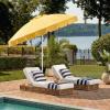 SAFAVIEH Outdoor Patio Furniture Collection – Panza 9 Ft Crank Patio Umbrella, Ivory & White Pole, Market Umbrella with Crank Lift (PAT8026A)(Yellow/White)