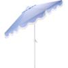 SAFAVIEH Outdoor Patio Furniture Collection – Torsa 9 Ft Crank Patio Umbrella, Green & White Pole, Market Umbrella with Crank Lift (PAT8024H)(Baby Blue/White)