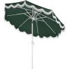 SAFAVIEH Outdoor Patio Furniture Collection – Torsa 9 Ft Crank Patio Umbrella, Green & White Pole, Market Umbrella with Crank Lift (PAT8024H)(Hunter Green/White)