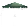 SAFAVIEH Outdoor Patio Furniture Collection – Torsa 9 Ft Crank Patio Umbrella, Green & White Pole, Market Umbrella with Crank Lift (PAT8024H)(Hunter Green/White)