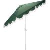 SAFAVIEH Outdoor Patio Furniture Collection – Torsa 9 Ft Crank Patio Umbrella, Green & White Pole, Market Umbrella with Crank Lift (PAT8024H)(Hunter Green/White)