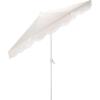 SAFAVIEH Outdoor Patio Furniture Collection – Torsa 9 Ft Crank Patio Umbrella, Green & White Pole, Market Umbrella with Crank Lift (PAT8024H)(Ivory/White)
