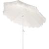 SAFAVIEH Outdoor Patio Furniture Collection – Torsa 9 Ft Crank Patio Umbrella, Green & White Pole, Market Umbrella with Crank Lift (PAT8024H)(Ivory/White)