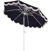 SAFAVIEH Outdoor Patio Furniture Collection – Torsa 9 Ft Crank Patio Umbrella, Green & White Pole, Market Umbrella with Crank Lift (PAT8024H)(Navy/White)