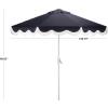 SAFAVIEH Outdoor Patio Furniture Collection – Torsa 9 Ft Crank Patio Umbrella, Green & White Pole, Market Umbrella with Crank Lift (PAT8024H)(Navy/White)