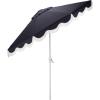 SAFAVIEH Outdoor Patio Furniture Collection – Torsa 9 Ft Crank Patio Umbrella, Green & White Pole, Market Umbrella with Crank Lift (PAT8024H)(Navy/White)