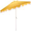 SAFAVIEH Outdoor Patio Furniture Collection – Torsa 9 Ft Crank Patio Umbrella, Green & White Pole, Market Umbrella with Crank Lift (PAT8024H)(Yellow/White)