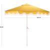 SAFAVIEH Outdoor Patio Furniture Collection – Torsa 9 Ft Crank Patio Umbrella, Green & White Pole, Market Umbrella with Crank Lift (PAT8024H)(Yellow/White)