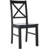 Safavieh Home Collection Akash White and Natural X-Back 18-inch Dining Chair (Set of 2)(Black)