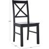 Safavieh Home Collection Akash White and Natural X-Back 18-inch Dining Chair (Set of 2)(Black)