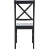 Safavieh Home Collection Akash White and Natural X-Back 18-inch Dining Chair (Set of 2)(Black)