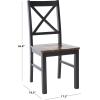 Safavieh Home Collection Akash White and Natural X-Back 18-inch Dining Chair (Set of 2)(Black/Walnut)