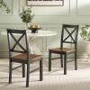 Safavieh Home Collection Akash White and Natural X-Back 18-inch Dining Chair (Set of 2)(Black/Walnut)