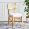Safavieh Home Collection Galway Coastal White/Natural Cane Seat Cushion Dining Chair(Natural)