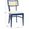 Safavieh Home Collection Galway Coastal White/Natural Cane Seat Cushion Dining Chair(Navy/Natural)