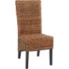 Safavieh Home Collection Kiska Natural Dining Chair (Set of 2)(Dark Brown)