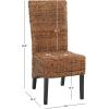 Safavieh Home Collection Kiska Natural Dining Chair (Set of 2)(Dark Brown)