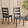 Safavieh Home Collection Silio White Ladder Back 18-inch Dining Chair (Set of 2)(Black)