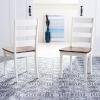 Safavieh Home Collection Silio White Ladder Back 18-inch Dining Chair (Set of 2)(White / Natural)