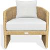SAFAVIEH Couture – Outdoor Donya Wicler Accent Chair – Natural & Beige – Weather Resistant, Fully Assembled – Ideal for Patio, Deck, Backyard, 17″ Seat Height (CPT4020A)(Natural/Beige)