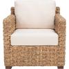 SAFAVIEH Couture Home Collection Gregory Natural/Beige Cushion Water Hyacinth Accent Chair (Fully Assembled)