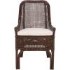 SAFAVIEH Furniture – Alina Dining Chair – Light Natural Rattan & White Cushion – Woven Armchair Design – Ideal for Dining Room, Kitchen, 18.3″ Seat Height (DCH6511A)(Brown/White)