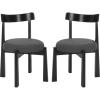 SAFAVIEH Furniture – Anselm Dining Chair Set of 2 – White & Light Blonde Solid Wood – Modern Upholstered Chair – Fully Assembled – Ideal for Dining Room, Kitchen, 19″ Seat Height (DCH8810C-SET2)(Grey/Black)
