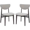 SAFAVIEH Furniture – Botan Dining Chair Set of 2 – Black Solid Wood & Grey Upholstered Seat – Modern Curved Back – Ideal for Dining Room, Kitchen, 18″ Seat Height (DCH3601A-SET2)(Black/Grey)