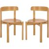 SAFAVIEH Furniture – Calixto Dining Chair Set of 2 – Black Solid Wood – Round Seat Modern Chair – Fully Assembled – Ideal for Dining Room, Kitchen, 19″ Seat Height (DCH8809B-SET2)(Light Blonde)