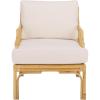SAFAVIEH Furniture – Kazumi Accent Chair – Coastal Design White Cushion & Natural Rattan – Fully Assembled – Ideal for Living Room, Bedroom, Dining Space, 19.7″ Seat Height (ACH6508B)(White/Natural)