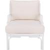SAFAVIEH Furniture – Kazumi Accent Chair – Coastal Design White Cushion & Natural Rattan – Fully Assembled – Ideal for Living Room, Bedroom, Dining Space, 19.7″ Seat Height (ACH6508B)(White)