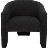 SAFAVIEH Furniture – Lahela Barrel Back Accent Chair – Black Upholstered Fabric – Fully Assembled – Ideal for Living Room, Bedroom, Dining Space, 18.3″ Seat Height (ACH3402B)(Black)