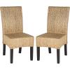 SAFAVIEH Furniture – Luz Dining Chair Set of 2 – Coastal Design – Natural Pine Solid Wood – Ideal for Dining Room, Kitchen, 18.5″ Seat Height (SEA8016C-SET2)(Brown)