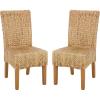 SAFAVIEH Furniture – Luz Dining Chair Set of 2 – Coastal Design – Natural Pine Solid Wood – Ideal for Dining Room, Kitchen, 18.5″ Seat Height (SEA8016C-SET2)(Natural/Honey)