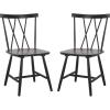 SAFAVIEH Furniture – Tayten Dining Chair Set of 2 – Matte Black Solid Wood – Windsor Style Spindle Back Chair – Ideal for Dining Room, Kitchen, 17.7″ Seat Height (DCH8502C-SET2)