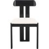 SAFAVIEH Home Collection – Cayde Mid-Century Modern Black Solid Wood Upholstered Dining Chair with Cream Boucle Seat (DCH8806E)(Cream/Black)