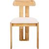 SAFAVIEH Home Collection – Cayde Mid-Century Modern Black Solid Wood Upholstered Dining Chair with Cream Boucle Seat (DCH8806E)(Cream/Light Blonde)