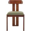 SAFAVIEH Home Collection – Cayde Mid-Century Modern Black Solid Wood Upholstered Dining Chair with Cream Boucle Seat (DCH8806E)(Sage/Walnut)