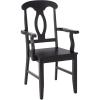 SAFAVIEH Home Collection – Hannelore Solid Wood Dining Arm Chair, Dark Oak Finish, Classic Transitional Seating Design (DCH6907A)(Black)