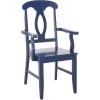 SAFAVIEH Home Collection – Hannelore Solid Wood Dining Arm Chair, Dark Oak Finish, Classic Transitional Seating Design (DCH6907A)(Dark Blue)