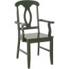 SAFAVIEH Home Collection – Hannelore Solid Wood Dining Arm Chair, Dark Oak Finish, Classic Transitional Seating Design (DCH6907A)(Dark Green)