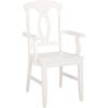 SAFAVIEH Home Collection – Hannelore Solid Wood Dining Arm Chair, Dark Oak Finish, Classic Transitional Seating Design (DCH6907A)(White)