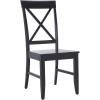 SAFAVIEH Home Collection – Ksenia X-Back Dining Side Chair, Solid Wood, Black Finish, Farmhouse Classic (DCH6902E)(Black)
