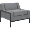 SAFAVIEH Home Collection – Somerled Grey Upholstered Accent Chair, Modern Design with Low Back, Black Metal Frame (ACH4528A)(Grey/Black)
