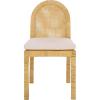 SAFAVIEH Home Collection – Tojo Rounded Back Cane Dining Chair Set of 2 with Cushion, Natural & White, Handwoven Rattan, Fully Assembled (DCH6510A-SET2)(Natural/White)