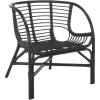 SAFAVIEH Home Collection – Valeriya Woven Rattan Arm Chair, Black Finish, Fully Assembled Accent Chair for Living Room or Bedroom, Modern Boho Style (ACH9903A)(Black)