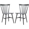 SAFAVIEH Home Collection – Winona Set of 2 Honey Windsor Farmhouse Dining Chairs, Spindle Back Wood Chairs, Classic Casual Seating (DCH8500K-SET2)(Grey)