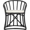 SAFAVIEH Home Collection Bates Tropical Coastal Natural/White Rattan Cushion Accent Chair (Fully Assembled)(White/Black)